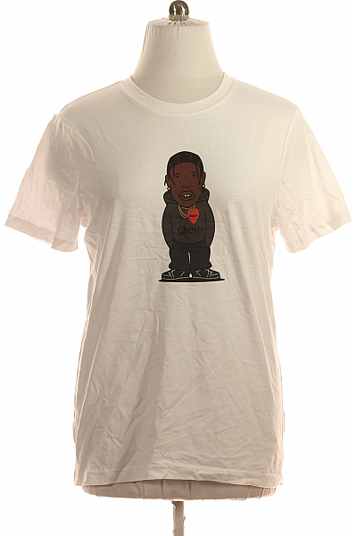 Mister Tee Pánské Tričko S Potiskem Bílé Second Hand Vel. XL