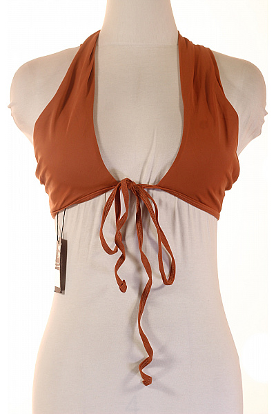 URBAN CLASSICS Dámské plavky trojúhelníkové za krk na zavazování hnědé sexy crop top Vel. s | URBAN CLASSICS | obrázek 2