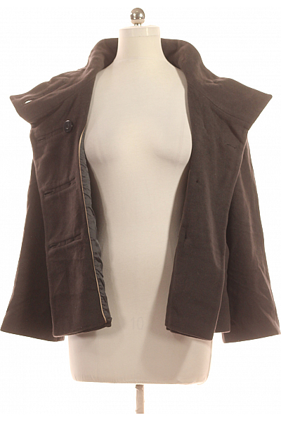 Dámský Krátký Kabátek Hnědý HALLHUBER Second hand Vel. 38