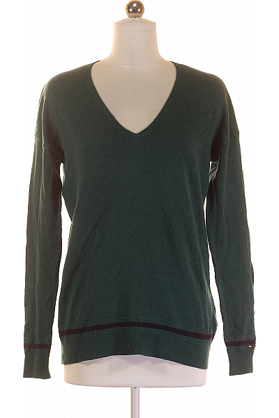 Dámský Pulovr Vlněný Zelený TOMMY HILFIGER Second Hand Vel. S
