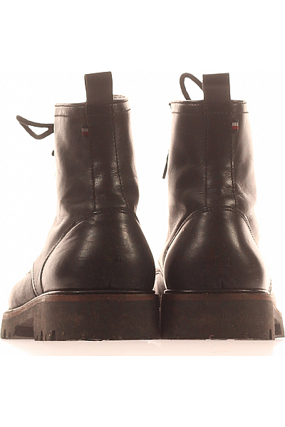 Pánské Boty Kožené Černé TOMMY HILFIGER Second hand Vel. 42