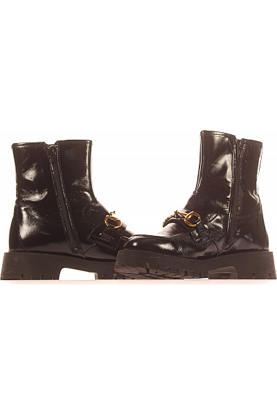 Dámské Kotníkové Boty Kožené Černé Bruno Premi Vel. 37