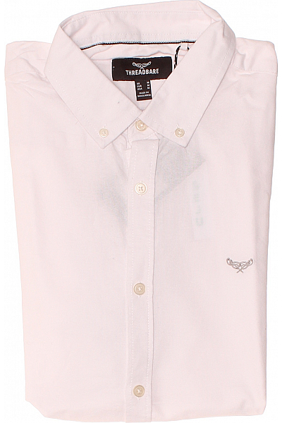 THREADBARE Pánská Košile Jednobarevná Bílá Outlet Vel.  M