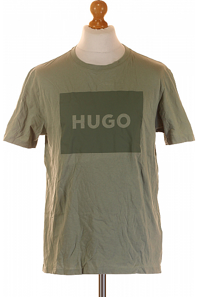 Hugo Boss Pánské Tričko S Potiskem Zelené Second Hand Vel. M