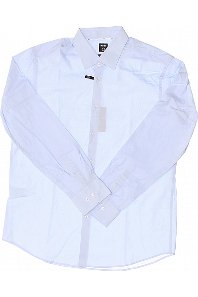 Hugo Boss Pánská Košile Jednobarevná Modrá Vel. XL