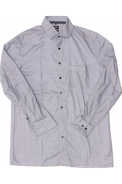 OLYMP Vzorovaná Pánská Košile Modrá Vel. 42