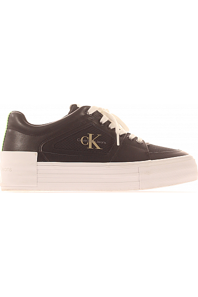 Calvin Klein Dámské Boty Kožené Černobílé Second hand Vel. 39