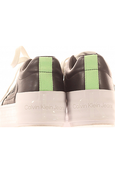 Calvin Klein Dámské Boty Kožené Černobílé Second hand Vel. 39