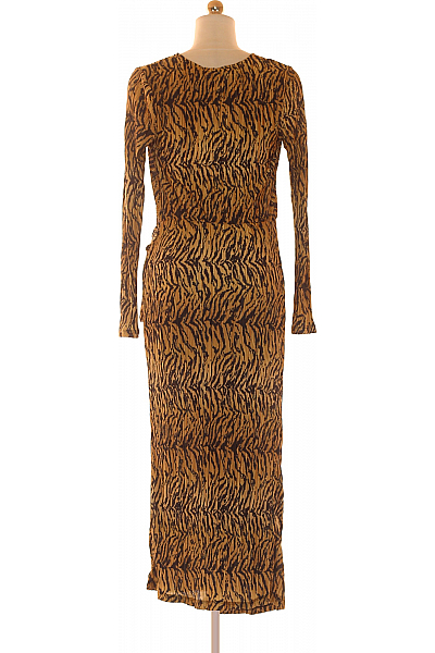  Šaty s Rozparkem Hnědé Vel. 34