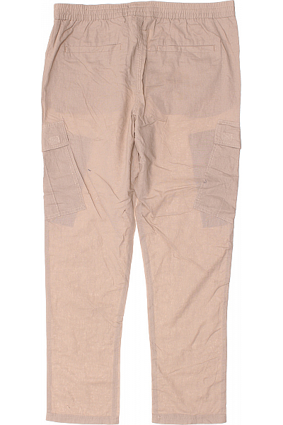 THREADBARE Pánské Kalhoty Kapsáče Lněné Béžové Vel. 36