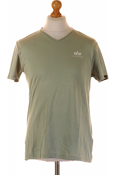 Alpha Industries Jednoduché Pánské Tričko Zelené