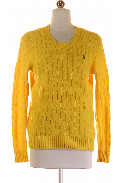 Ralph Lauren Dámský Svetr Kašmírový Žlutý Second Hand Vel. M
