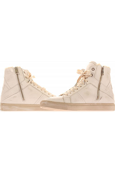 Pánské Kotníkové Boty Kožené Bílé Zadig&Voltaire Deluxe Vel. 42