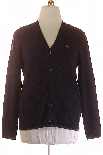 Pánský Cardigan Vlněný Modrý Ralph Lauren Vel. M Pánský Cardigan Vlněný Modrý Ralph Lauren Vel. M