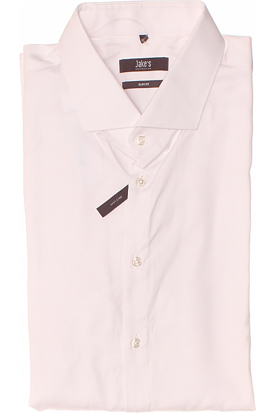 Jake*s Pánská Košile Jednobarevná Bílá Vel. 43/44
