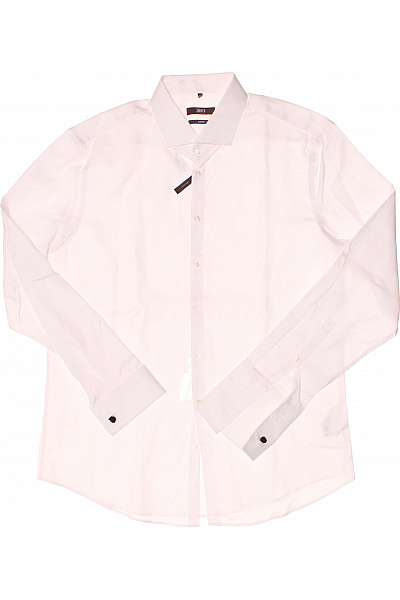 Jake*s Pánská Košile Jednobarevná Bílá Vel. 43/44