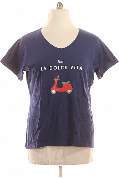 Dámské Tričko S Potiskem Modré Vel. XXL