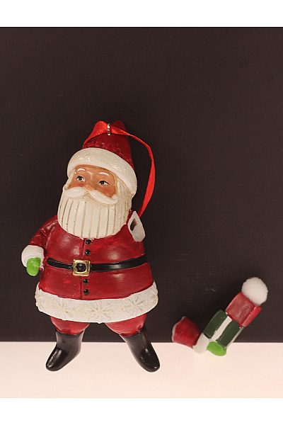 keramický santa na zavěšení 7,5x9cm