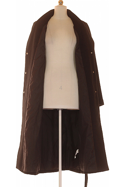 Dámský Dlouhý Kabát Černý Second hand Vel. 40