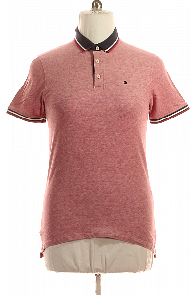 JACK & JONES Pánské Tričko S Límečkem Červené Vel. L