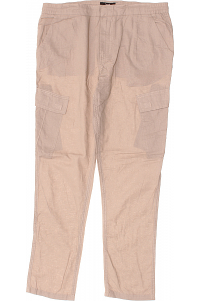 THREADBARE Pánské Kalhoty Lněné Béžové Vel.  50