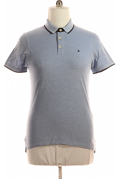 JACK & JONES Pánské Tričko S Límečkem Modré Vel. L