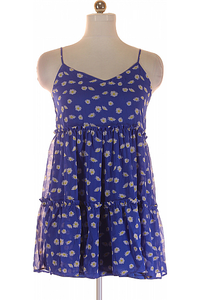 Šaty Modré Second Hand Vel. 38