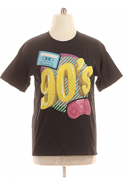 Pánské Tričko S Potiskem Černé Vel. L