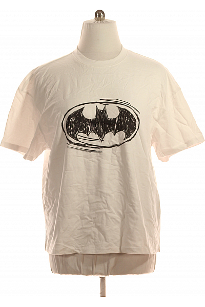 Pánské Tričko S Potiskem Bílé Second Hand Vel. M