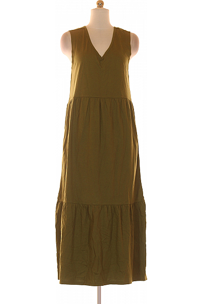  Šaty S Ramínky Khaki THREADBARE Second Hand Vel.  36