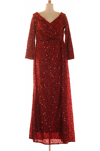 GIFFNISETI  Šaty S Ozdobami Červené Second Hand Vel. XL