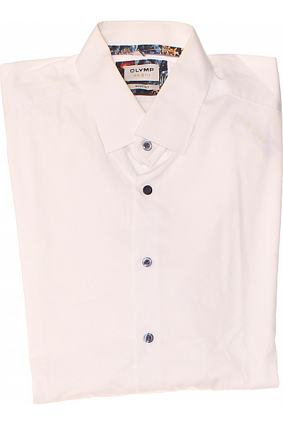 Pánská Košile Jednobarevná Bílá OLYMP Vel. 42