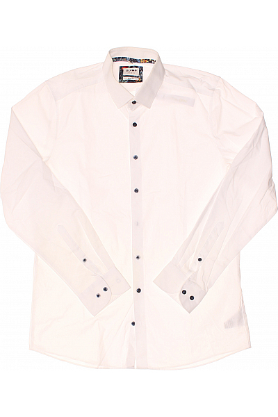 Pánská Košile Jednobarevná Bílá OLYMP Vel. 42