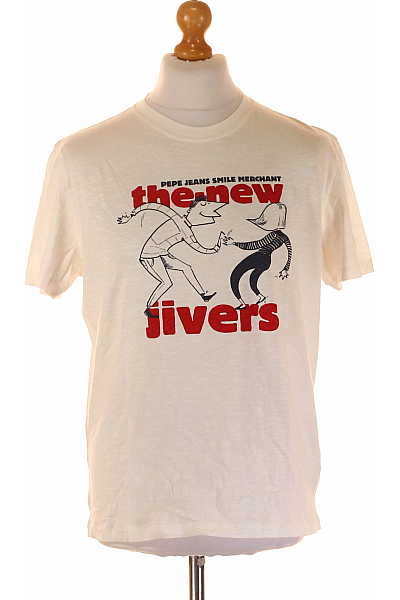 Pánské Tričko S Potiskem Bílé Pepe Jeans Vel. M