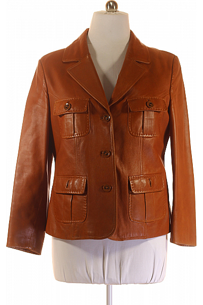 MADELEINE Dámské Sako Kožené Hnědé Second Hand MADELEINE Dámské Sako Kožené Hnědé Second Hand