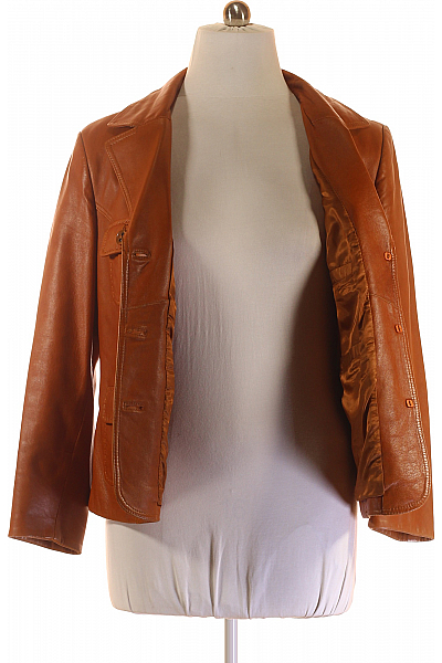 MADELEINE Dámské Sako Kožené Hnědé Second hand