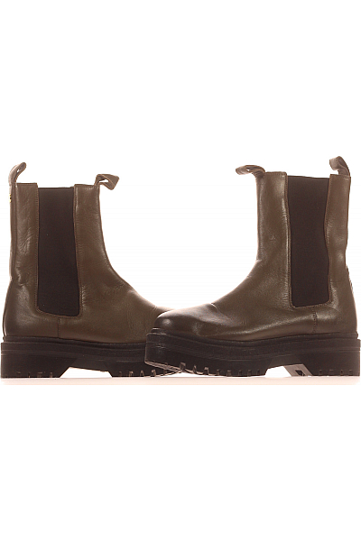 Copenhagen Shoes Dámské Boty Kožené Khaki Second hand Vel. 39