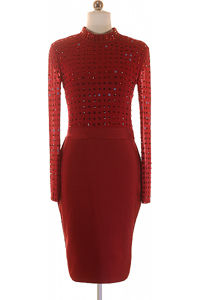  Šaty S Ozdobami Vínová Vel.  40