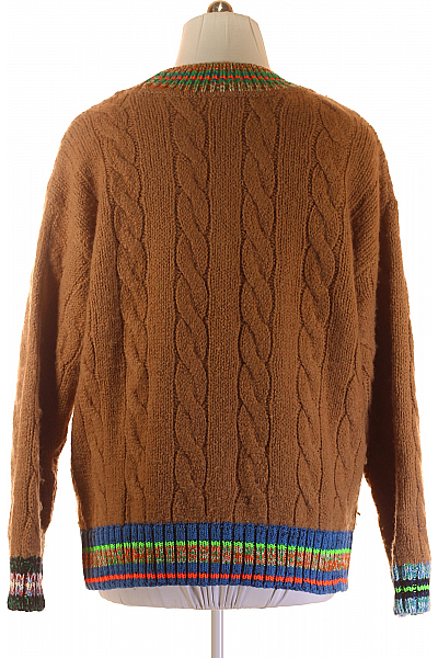 Dámský Svetr Vlněný Hnědý LACOSTE Vel. XXL