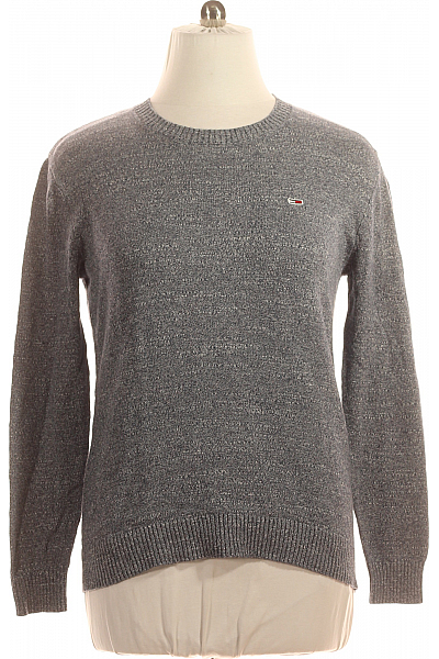 TOMMY HILFIGER Pánský Pulovr Šedý Second Hand Vel. M