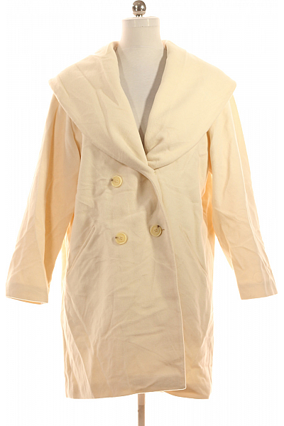 Dámský Dlouhý Kabát Vlněný Bílý