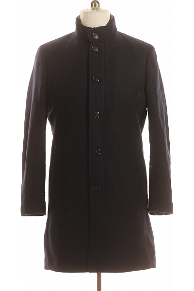 Christian Berg Pánský Dlouhý Kabát Modrý Vel. 50