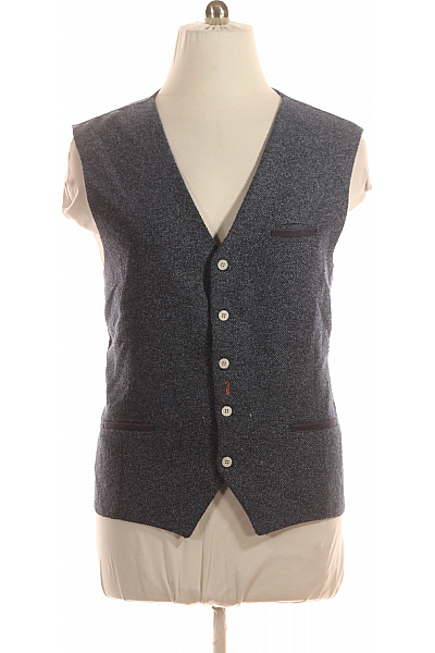 A FISH NAMED FRED Pánská Vesta Pletená Modrá Vel. 46