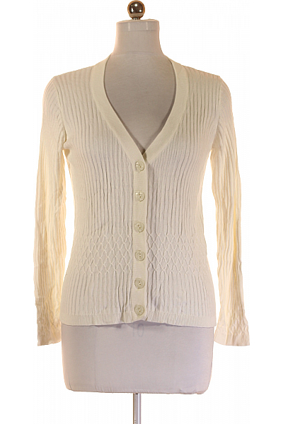 Dámský Cardigan Bílý Alba Moda Second Hand Vel. 42 Dámský Cardigan Bílý Alba Moda Second Hand Vel. 42