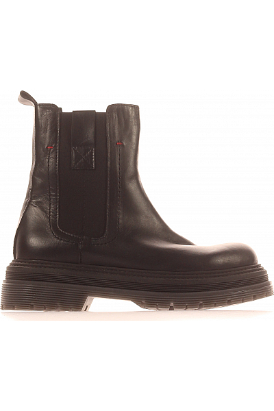 Dámské Kotníkové Boty Kožené Černé Inuovo Vel. 38