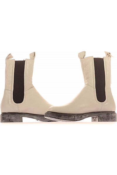 Dámské Boty Kožené Bílé Mjus Outlet Vel. 40