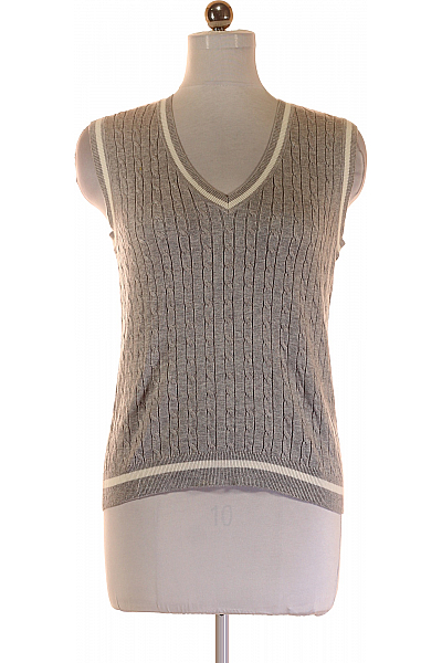 Kratká Dámská Vesta Šedá Second Hand Vel. M Kratká Dámská Vesta Šedá Second Hand Vel. M