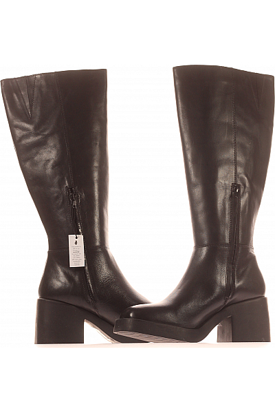 Dámské Kozačky Kožené Černé Vel.  41