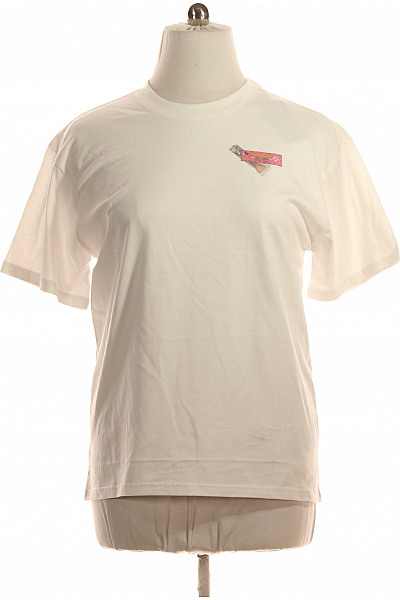 Pánské Tričko S Krátkým Rukávem A  Potiskem Bavlněné Bílé