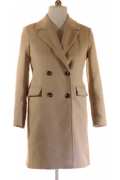 Dámský Dlouhý Kabát Béžový MANGO Vel. L Dámský Dlouhý Kabát Béžový MANGO Vel. L